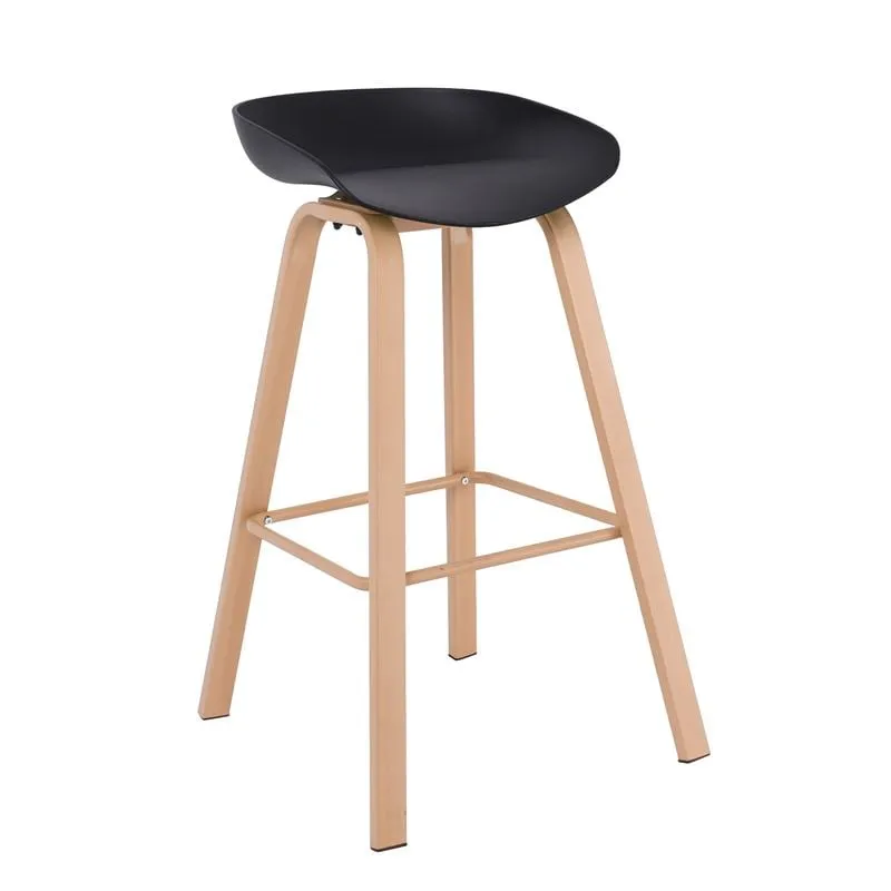 PENT Bar Stool Metal Natural Color, PP Black