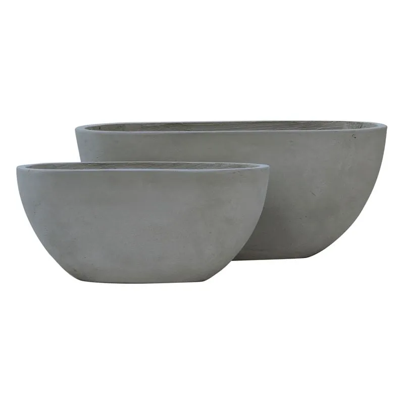 FLOWER POT-4 Set 2 τεμαχίων Fiber Cement Grey