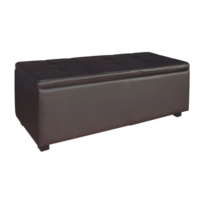 DENISE Storage Ottoman Pu Dark Brown 113x43x45cm