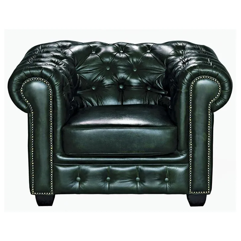 CHESTERFIELD Birmingham Πολυθρόνα Σαλονιού Καθιστικού,Δέρμα Antique Green