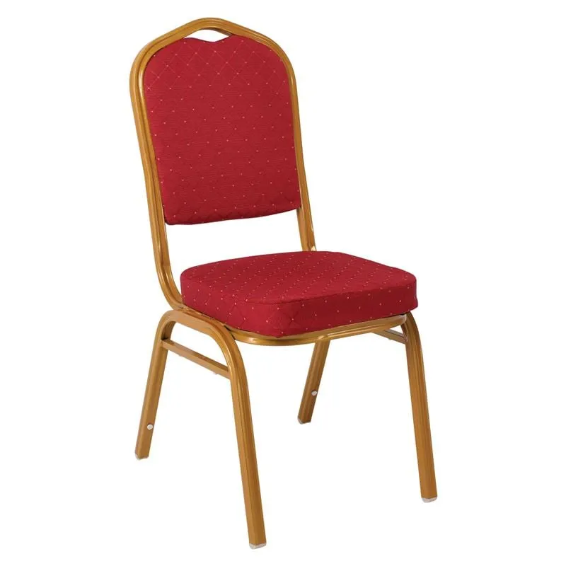 HILTON Banquet chair/Gold Metal Frame/Red Fabric