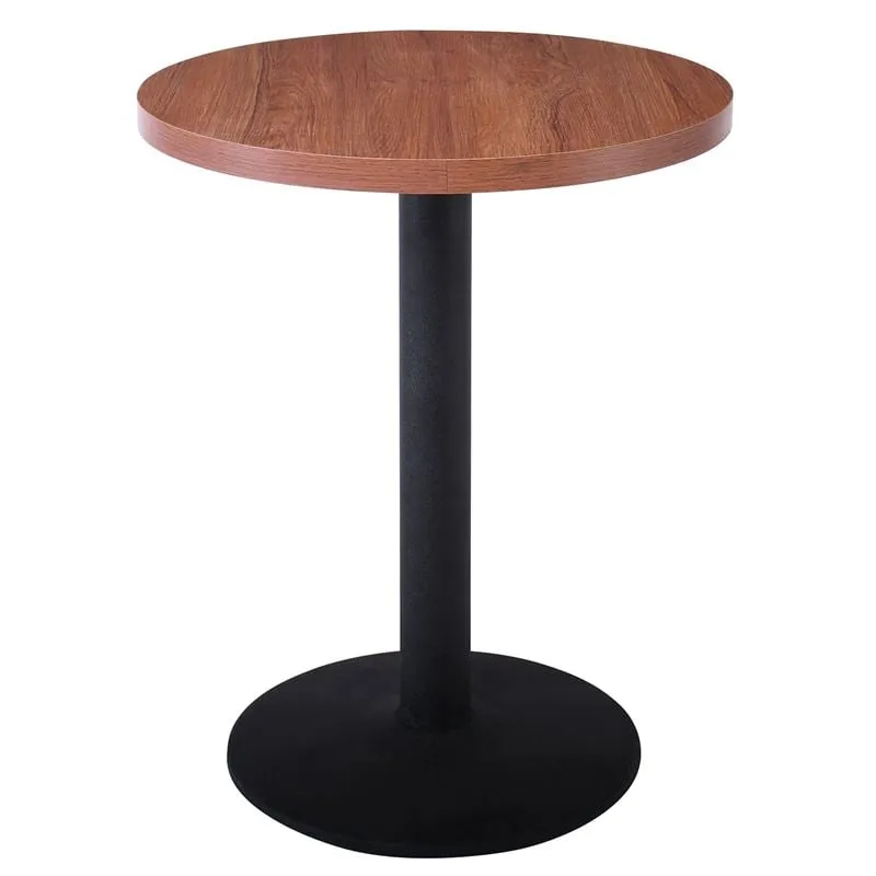 MARCO Table D60cm Walnut Melamine/Black Base D45cm