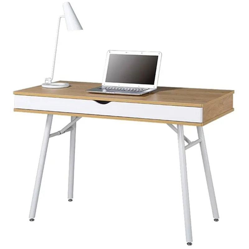 PC Metal DESK 115x55cm White/Melamine Maple