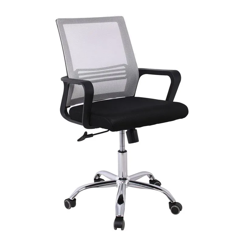 BF2110 Office Armchair-Pro Chromed Base/Mesh Grey-Black