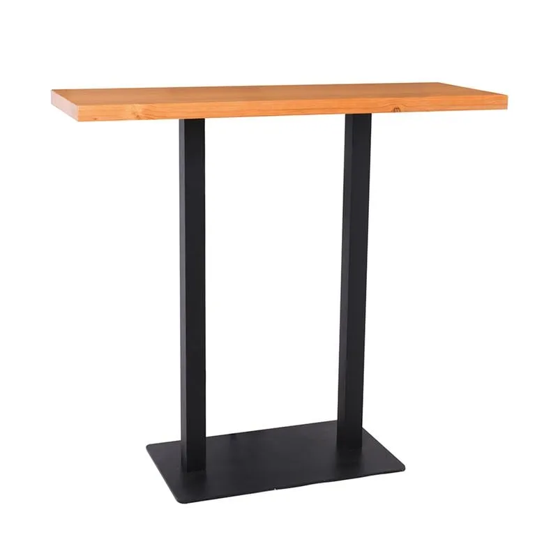 PINE Bar Table 40x120cm Black Metal/Natural Top