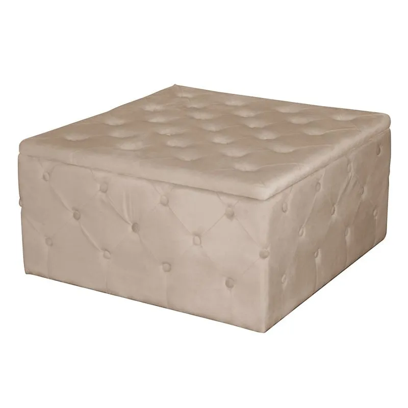TIBOR Storage Stool Velure Cappuccino Fabric