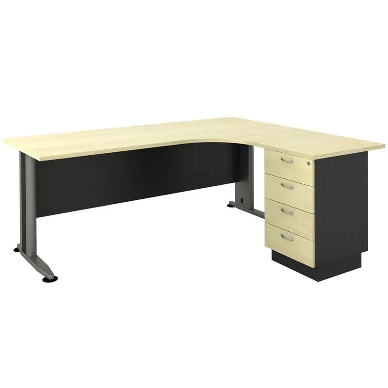 Desk (Right) SUPERIOR COMPACT 180x70/150x60cm DG/Beech