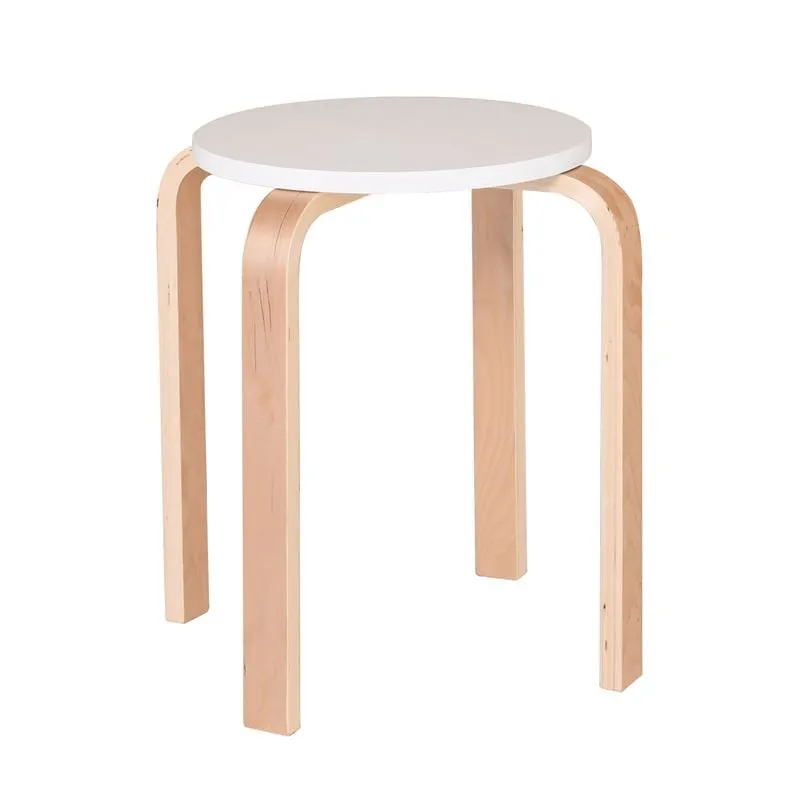 HAMILTON Stacking Stool Natural Birch/White