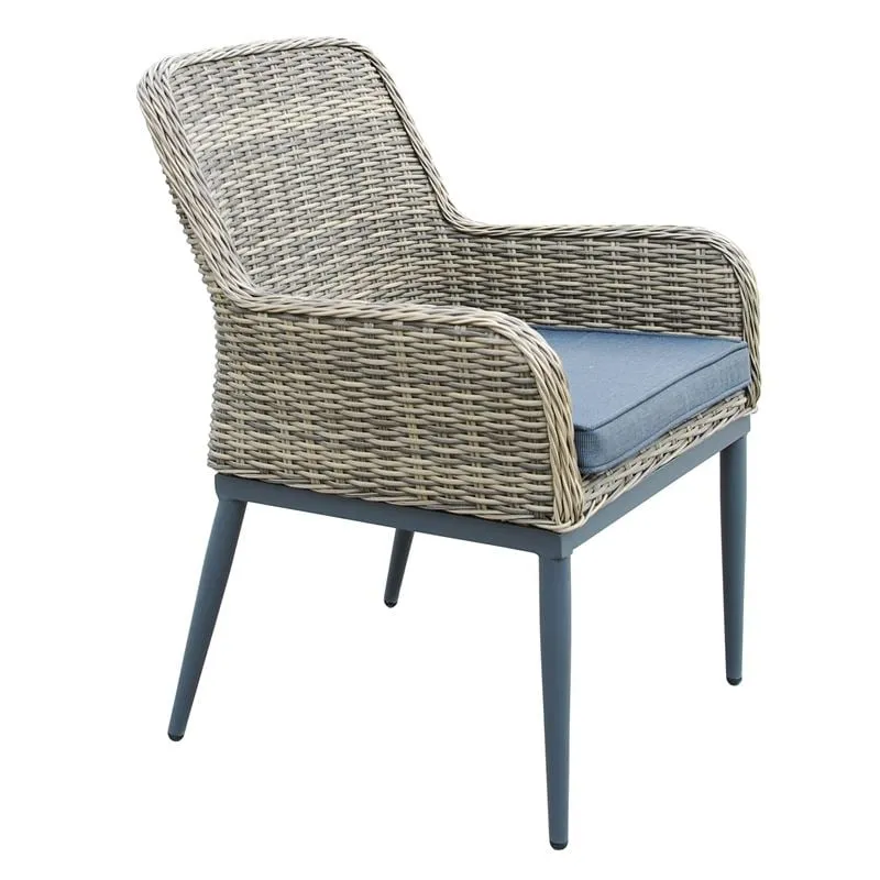 HAVANA Armchair ALU/Wicker Grey Brown/Cushion Anthracite