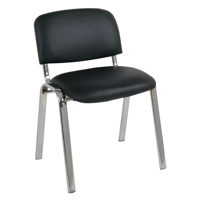 SIGMA Stacking Chair Chrome Frame/Black Pvc
