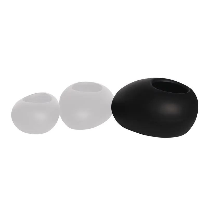 FLOWER POT-ROCK 56x43x29cm/Cement Black