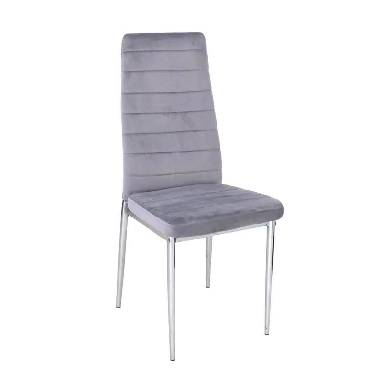 JETTA Chair Full K/D Velure Grey Fabric (Chromed)