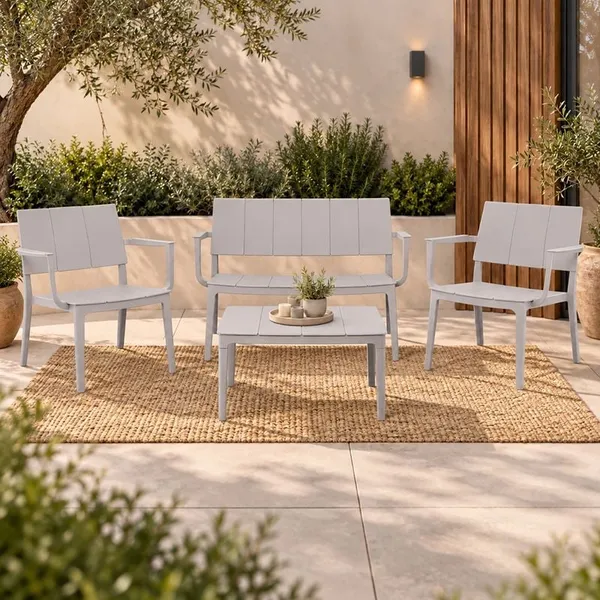 AMALFI Garden Set (4pcs) PP-UV Light Grey