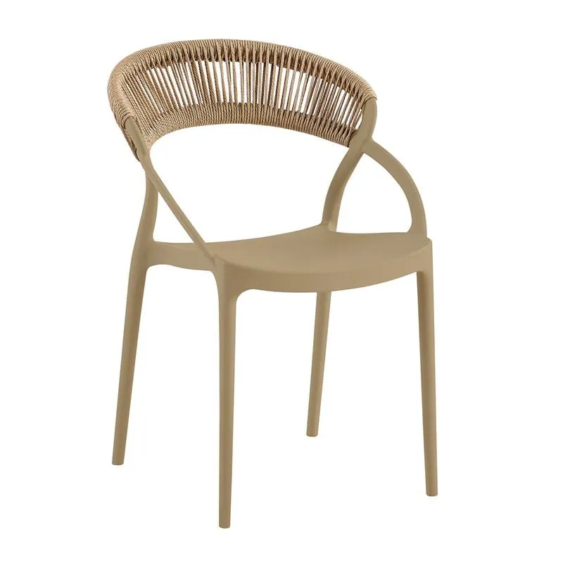 DORA Armchair PP Tortora/Rope Wicker Natural