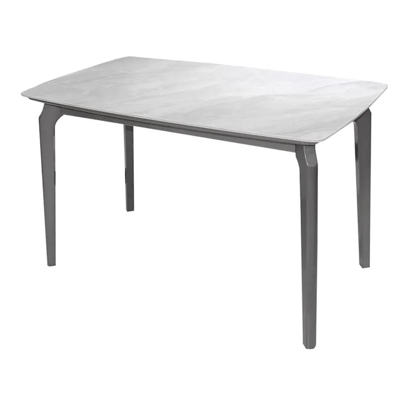 DALIN Table 130x80cm Dark Grey Wood/Sintered Stone White Marble