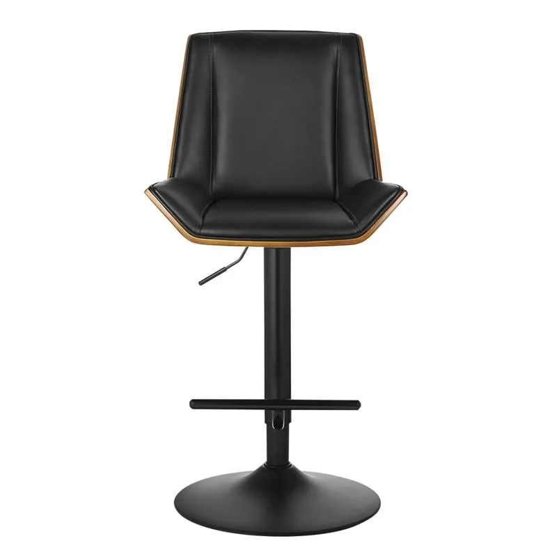 NUMAN Bar Stool Metal Black-Walnut/Pu Black
