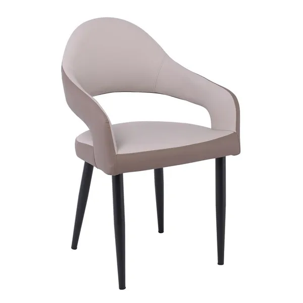 MODUS Armchair Metal Black Paint, Pu Light/Dark Cappuccino