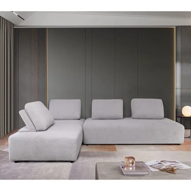 BRISTOL Multifunctional Corner Sofa Fabric Light Grey