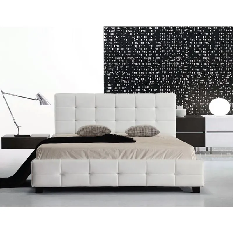 FIDEL Bed (for Mattress 150x200cm) Pu White