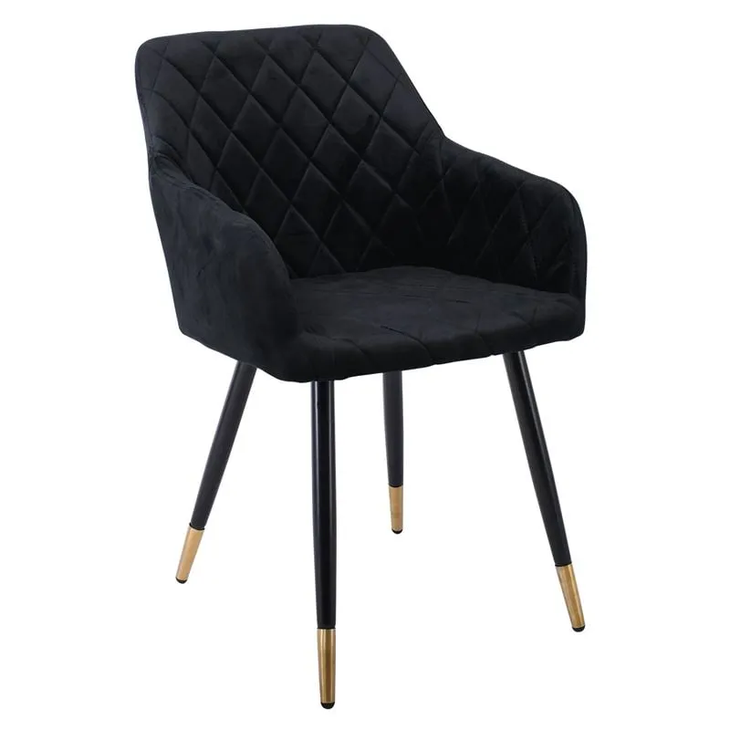 RENA Armchair Metal Black/Fabric Velure Black