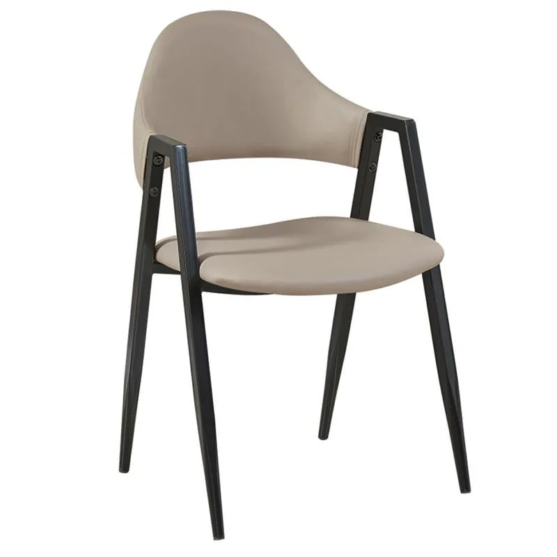 DELTA Armchair Metal Black/Pu Cappuccino