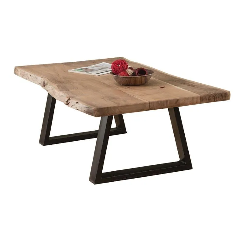 LIZARD Slim Coffee Table 115x65 Acacia Natural Finish (Black Paint)