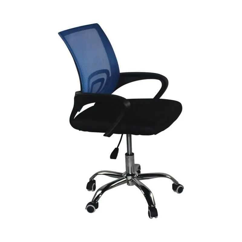 BF2101-F (without relax) Office Armchair Chrome/Blue-Black Mesh